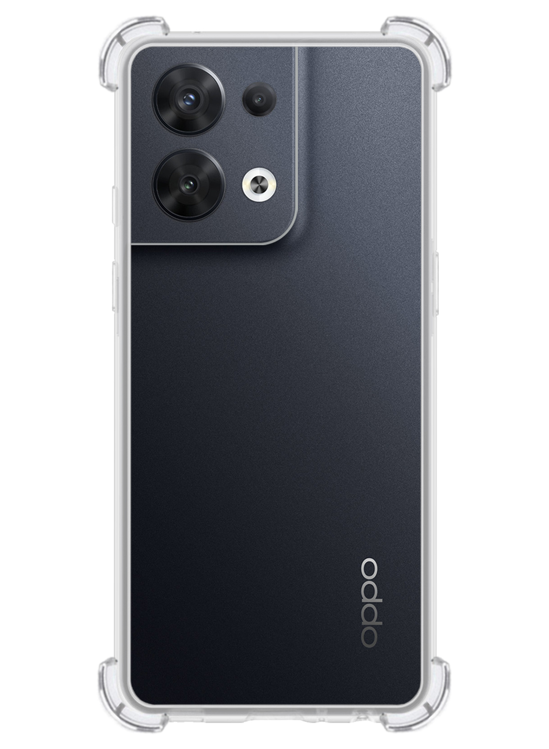 Oppo Reno8 Hoesje Shock Proof Cover Transparant Case Shockproof - Oppo Reno8 Hoes Transparant Shock Proof Back Case
