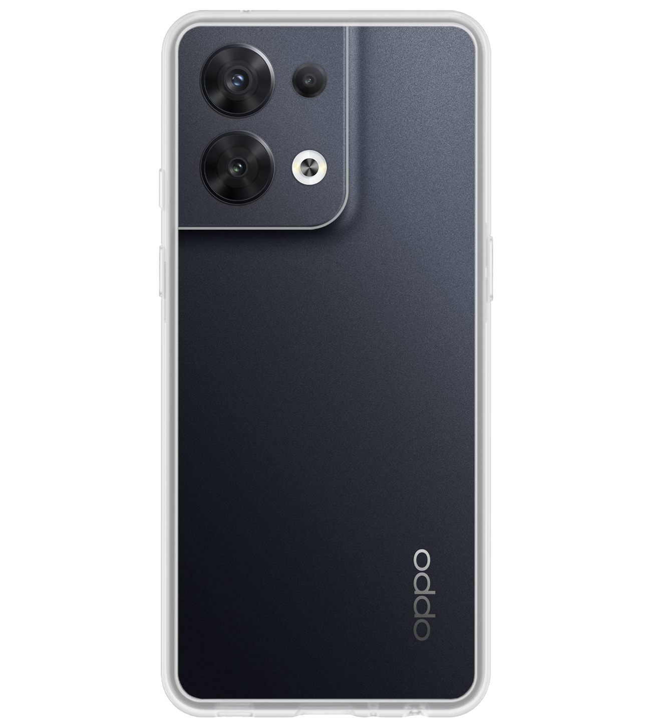 BASEY. Hoes Geschikt voor OPPO Reno 8 Hoesje Siliconen Back Cover Case - Hoesje Geschikt voor OPPO Reno 8 Hoes Cover Hoesje - Transparant - 2 Stuks