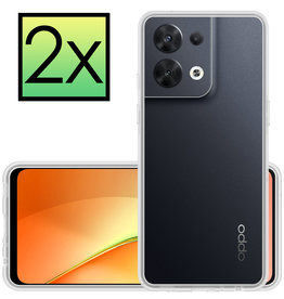 NoXx NoXx Oppo Reno8 Hoesje Siliconen - Transparant - 2 PACK