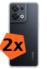 Nomfy Hoesje Geschikt voor OPPO Reno 8 Hoesje Siliconen Cover Case - Hoes Geschikt voor OPPO Reno 8 Hoes Back Case - 2-PACK - Transparant