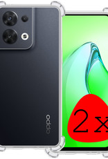BASEY. Hoes Geschikt voor OPPO Reno 8 Pro Hoesje Shock Proof Case Hoes Siliconen - Hoesje Geschikt voor OPPO Reno 8 Pro Hoes Cover Shockproof - Transparant - 2 Stuks