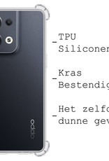 BASEY. Hoes Geschikt voor OPPO Reno 8 Pro Hoesje Shock Proof Case Hoes Siliconen - Hoesje Geschikt voor OPPO Reno 8 Pro Hoes Cover Shockproof - Transparant - 2 Stuks