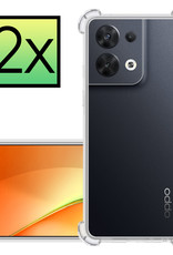 NoXx Hoes Geschikt voor OPPO Reno 8 Pro Hoesje Siliconen Cover Shock Proof Back Case Shockproof Hoes - Transparant - 2x