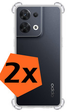 Nomfy Hoesje Geschikt voor OPPO Reno 8 Pro Hoesje Shock Proof Cover Case Shockproof - Hoes Geschikt voor OPPO Reno 8 Pro Hoes Siliconen Back Case - Transparant - 2 PACK