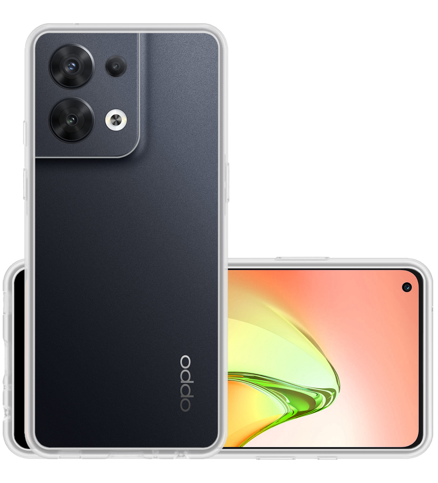 NoXx Hoes Geschikt voor OPPO Reno 8 Pro Hoesje Cover Siliconen Back Case Hoes - Transparant