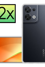 NoXx Hoes Geschikt voor OPPO Reno 8 Pro Hoesje Cover Siliconen Back Case Hoes - Transparant - 2x