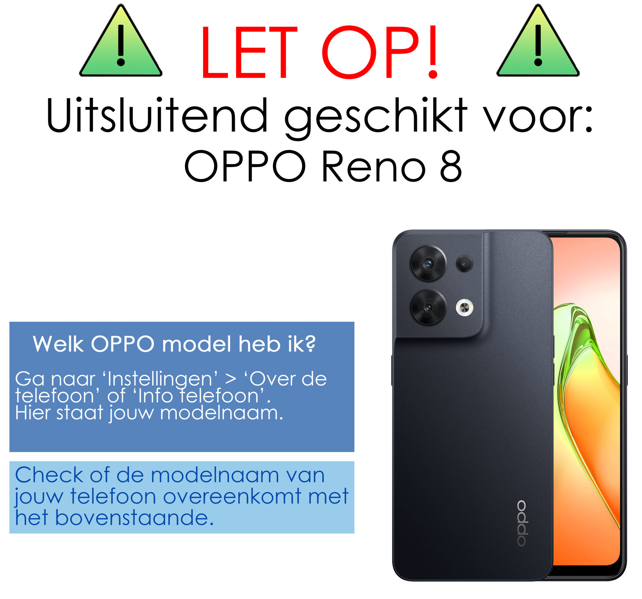 NoXx Hoes Geschikt voor OPPO Reno 8 Hoesje Siliconen Cover Shock Proof Back Case Shockproof Hoes Met 2x Screenprotector - Transparant