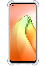 NoXx Hoes Geschikt voor OPPO Reno 8 Hoesje Siliconen Cover Shock Proof Back Case Shockproof Hoes Met 2x Screenprotector - Transparant