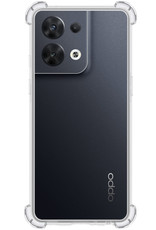 NoXx Hoes Geschikt voor OPPO Reno 8 Hoesje Siliconen Cover Shock Proof Back Case Shockproof Hoes Met 2x Screenprotector - Transparant