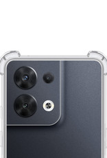 NoXx Hoes Geschikt voor OPPO Reno 8 Hoesje Siliconen Cover Shock Proof Back Case Shockproof Hoes Met 2x Screenprotector - Transparant