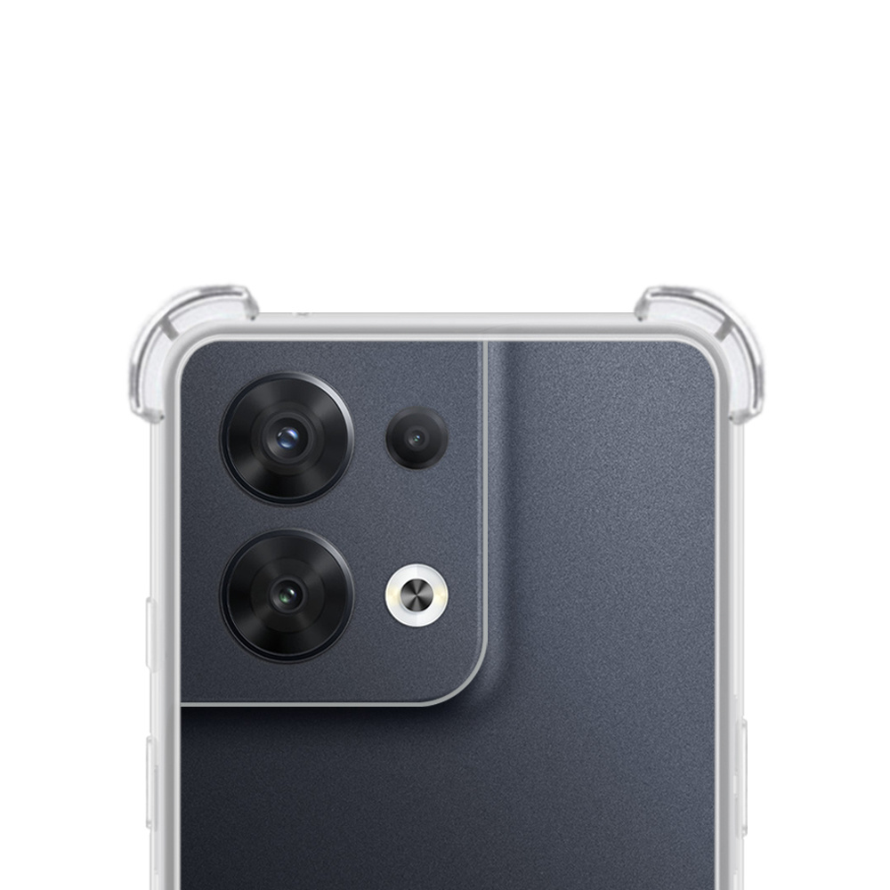 NoXx Hoes Geschikt voor OPPO Reno 8 Hoesje Siliconen Cover Shock Proof Back Case Shockproof Hoes Met 2x Screenprotector - Transparant