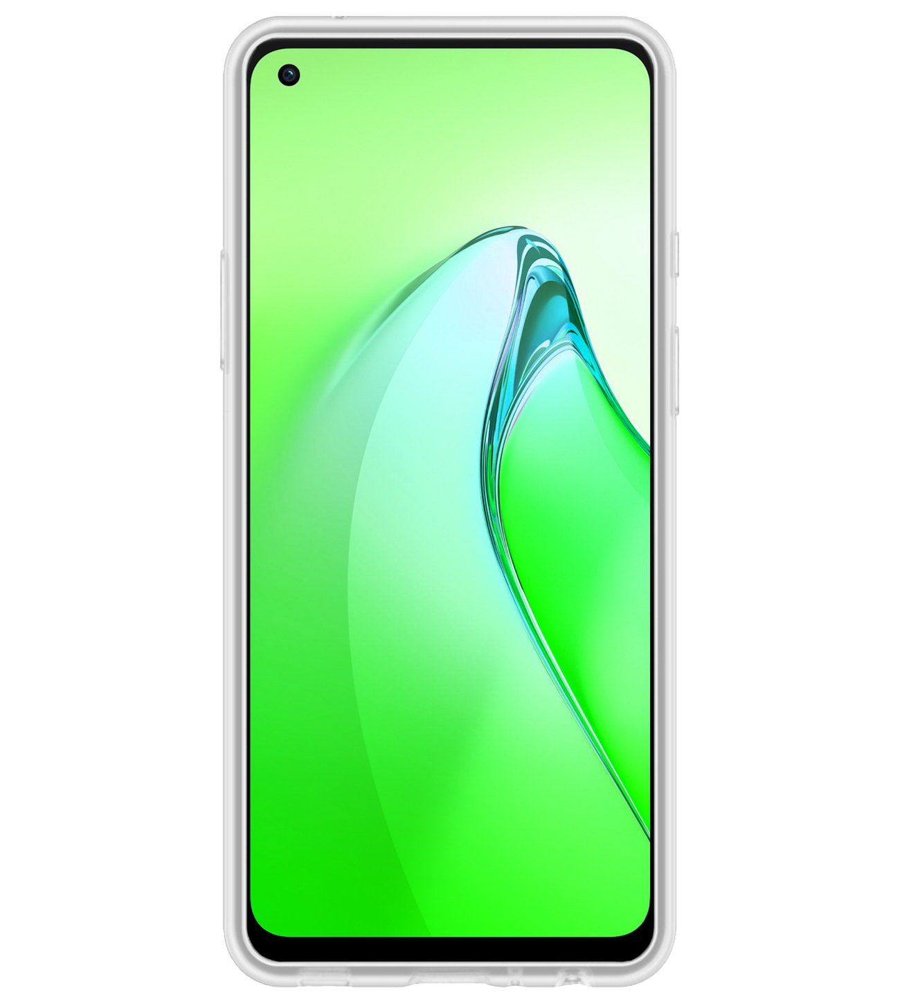 BASEY. Hoes Geschikt voor OPPO Reno 8 Hoesje Siliconen Back Cover Case Met Screenprotector - Hoesje Geschikt voor OPPO Reno 8 Hoes Cover Hoesje - Transparant