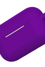 Nomfy Hoesje Geschikt voor Airpods Pro Hoesje Siliconen Case Hoes - Hoesje Geschikt voor Apple Airpods Pro Case - Paars - 2 PACK
