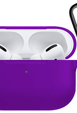 Nomfy Hoesje Geschikt voor Airpods Pro Hoesje Siliconen Case Hoes - Hoesje Geschikt voor Apple Airpods Pro Case - Paars - 2 PACK
