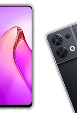 Nomfy Hoesje Geschikt voor OPPO Reno 8 Hoesje Siliconen Cover Case Met 2x Screenprotector - Hoes Geschikt voor OPPO Reno 8 Hoes Back Case - Transparant