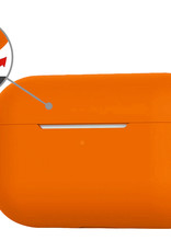 Nomfy Hoesje Geschikt voor Airpods Pro Hoesje Siliconen Case Hoes - Hoesje Geschikt voor Apple Airpods Pro Case - Oranje - 2 PACK