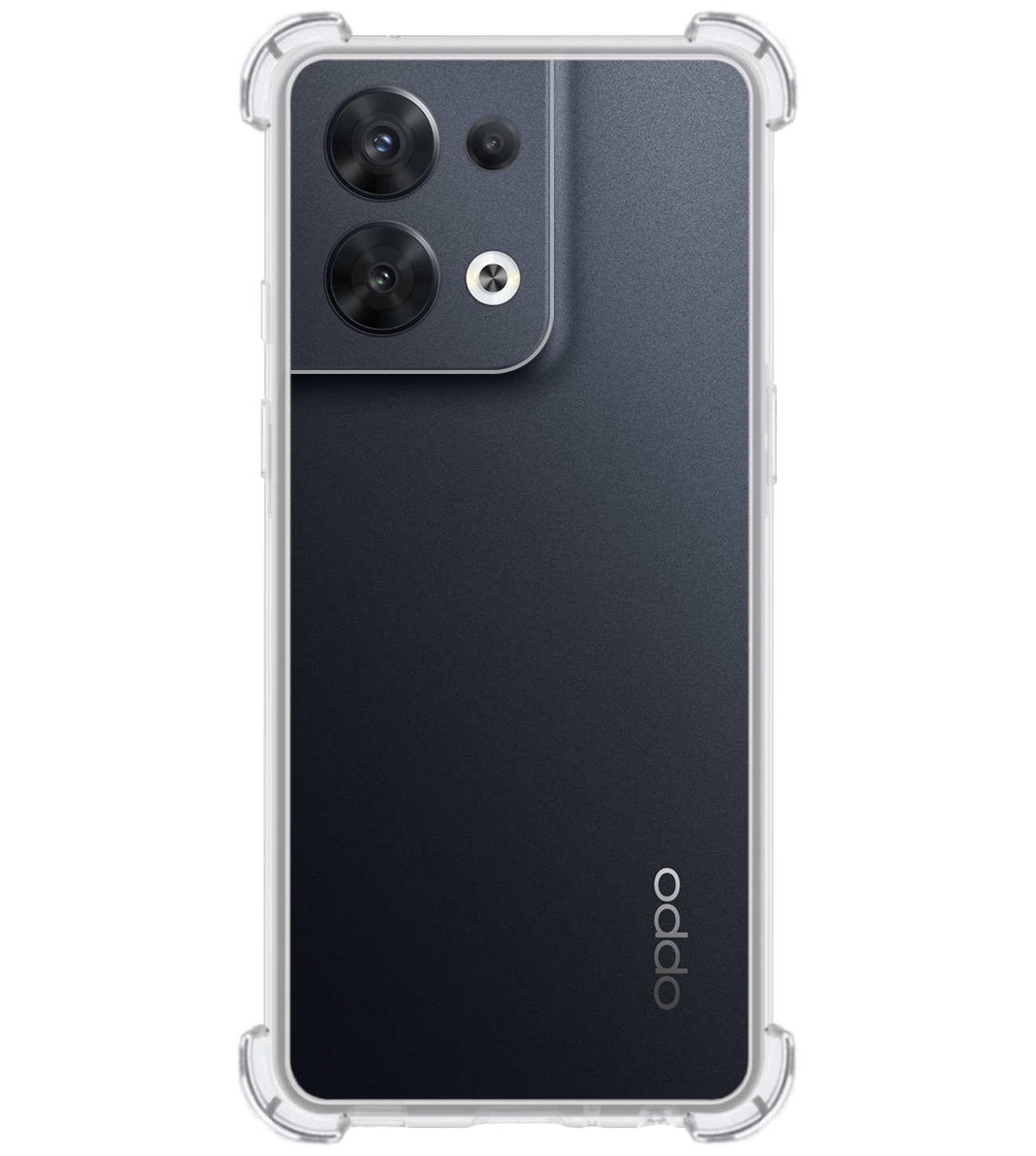 Oppo Reno8 Pro Hoesje Shock Proof Case Hoes Met 2x Screenprotector - Oppo Reno8 Pro Hoes Cover Shockproof Transparant