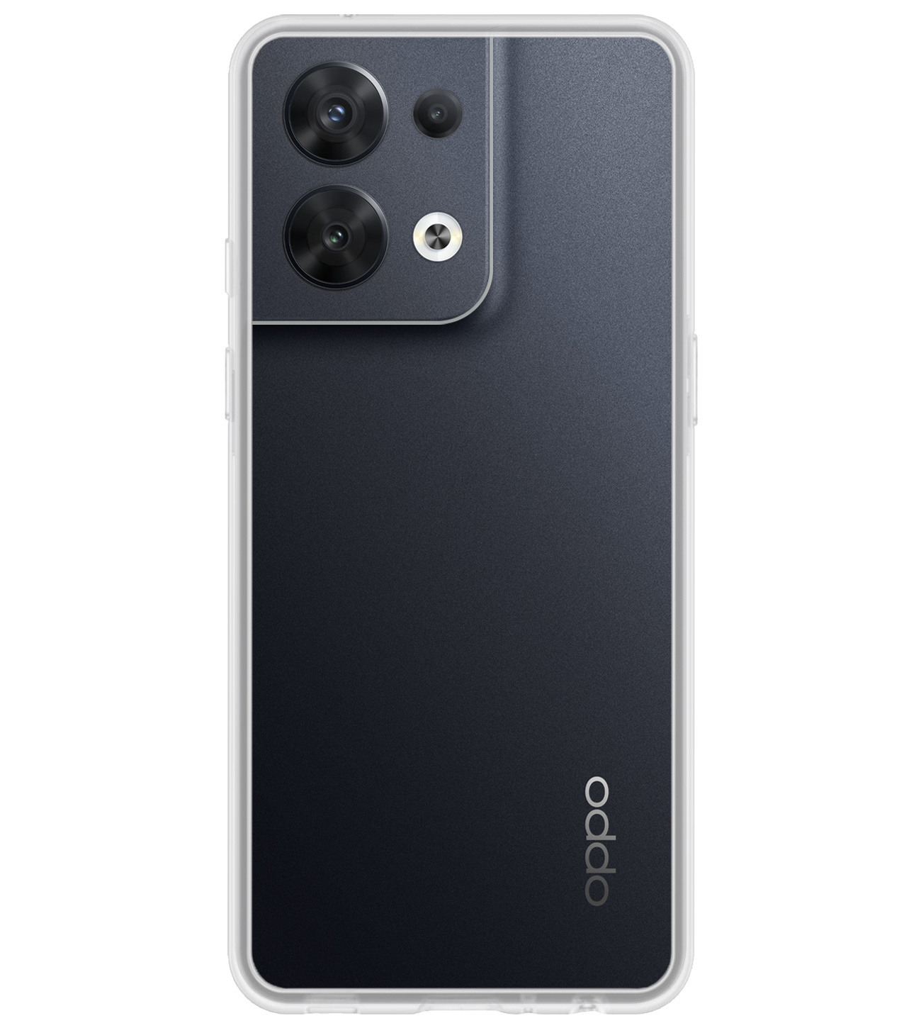 Oppo Reno8 Pro Hoesje Siliconen Back Cover Case Met Screenprotector - Oppo Reno8 Pro Hoes Silicone Case Hoesje - Transparant