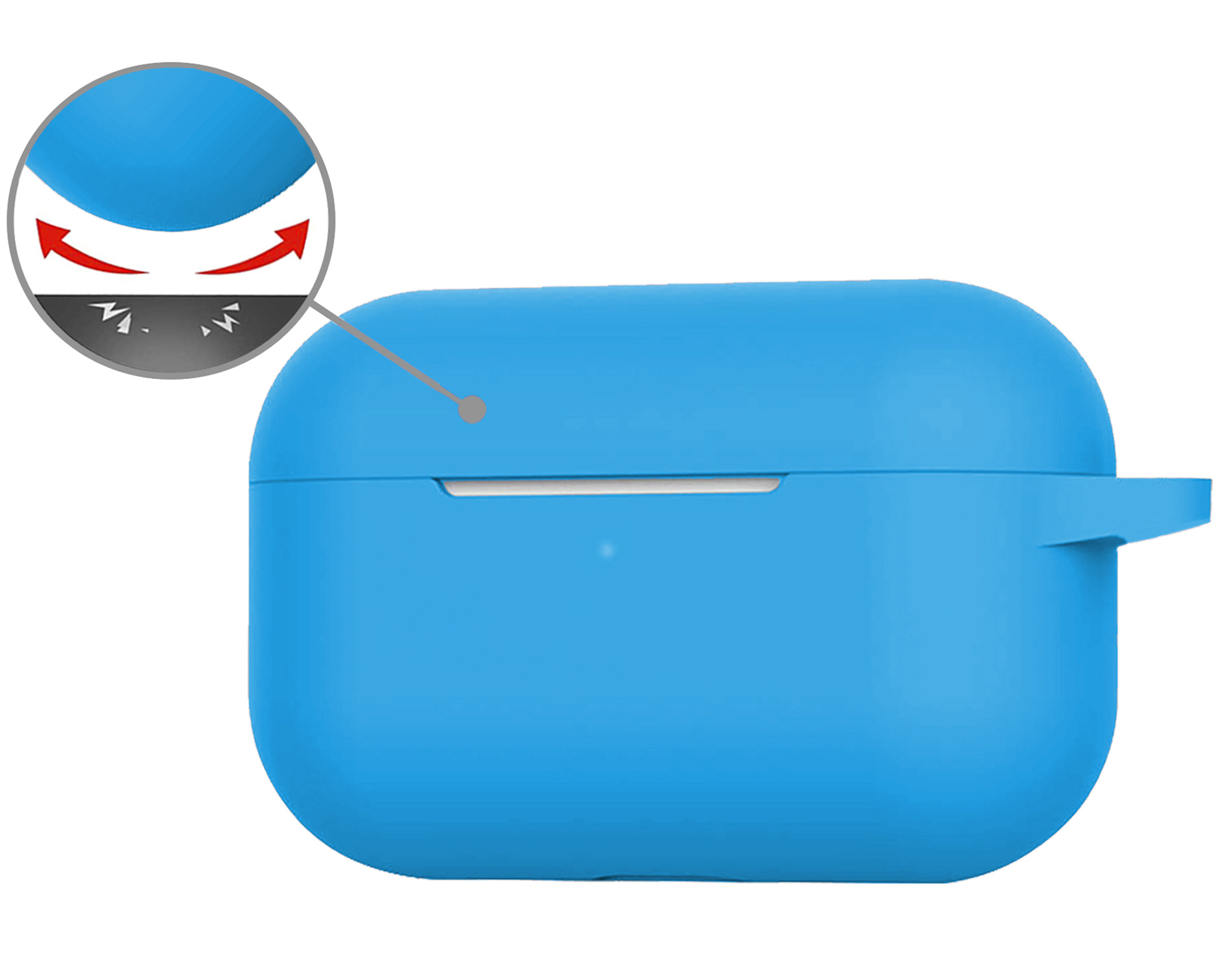 Nomfy Hoesje Geschikt voor Airpods Pro Hoesje Siliconen Case Hoes - Hoesje Geschikt voor Apple Airpods Pro Case - Lichtblauw - 2 PACK