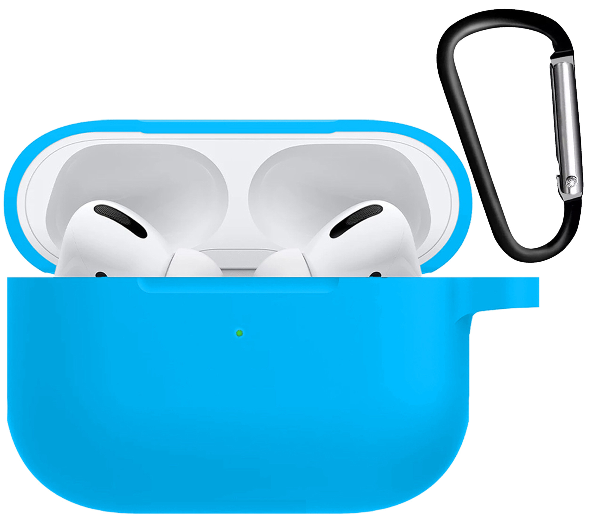 Nomfy Hoesje Geschikt voor Airpods Pro Hoesje Siliconen Case Hoes - Hoesje Geschikt voor Apple Airpods Pro Case - Lichtblauw - 2 PACK