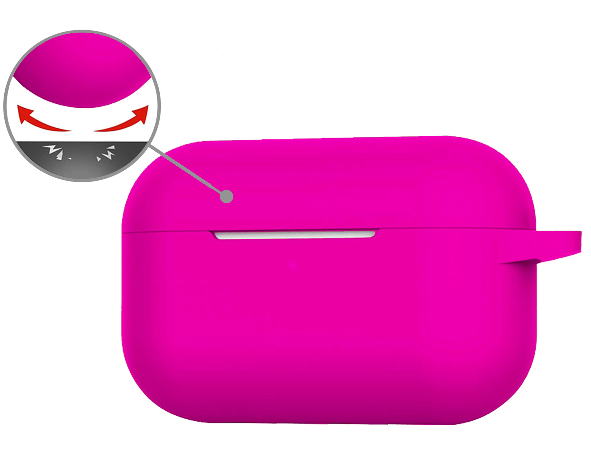 Nomfy Hoesje Geschikt voor Airpods Pro Hoesje Siliconen Case Hoes - Hoesje Geschikt voor Apple Airpods Pro Case - Donkerroze - 2 PACK