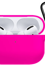 Nomfy Hoesje Geschikt voor Airpods Pro Hoesje Siliconen Case Hoes - Hoesje Geschikt voor Apple Airpods Pro Case - Donkerroze - 2 PACK