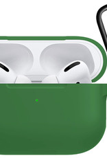 Nomfy Hoesje Geschikt voor Airpods Pro Hoesje Siliconen Case Hoes - Hoesje Geschikt voor Apple Airpods Pro Case - Donkergroen - 2 PACK