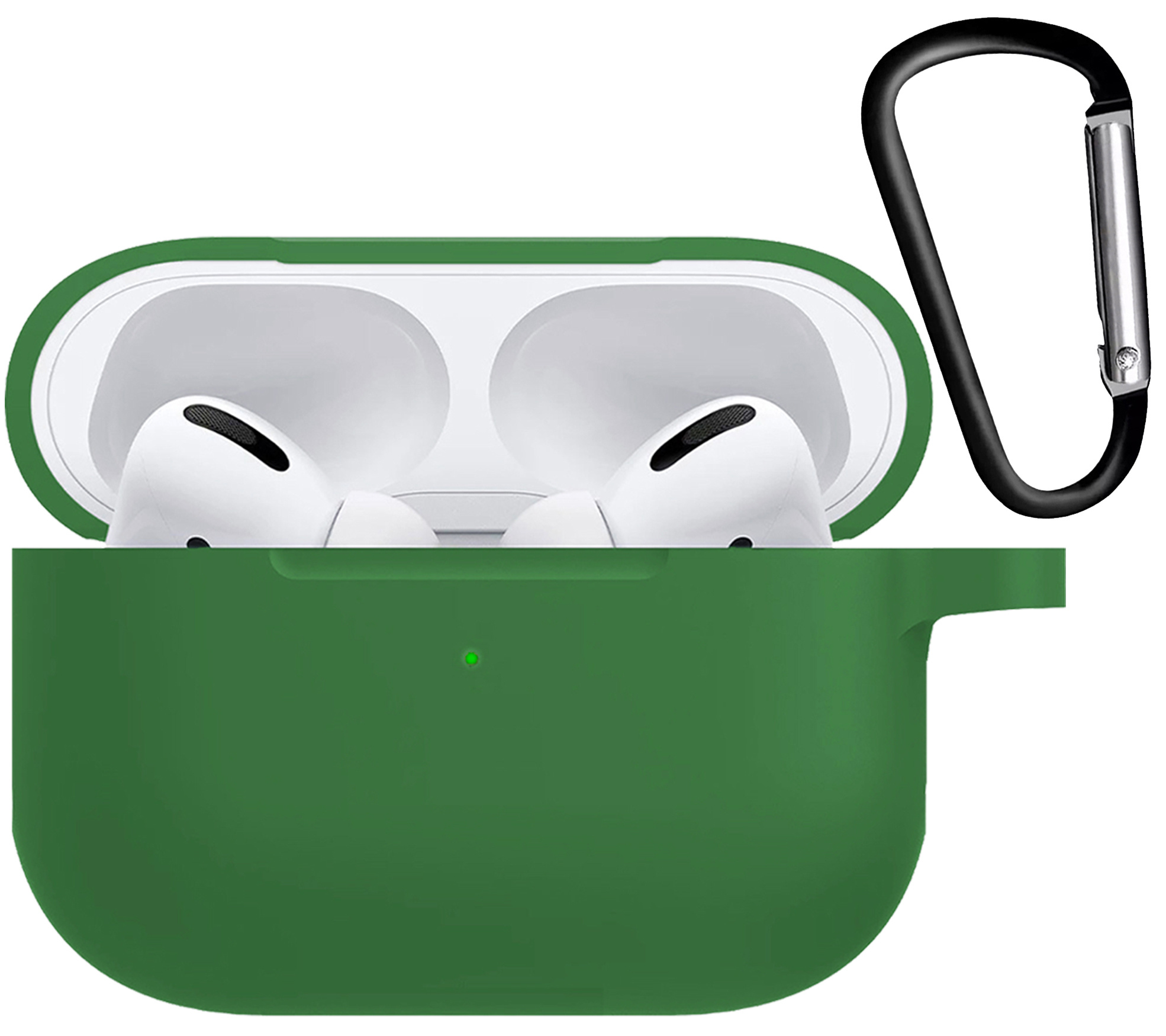 Nomfy Hoesje Geschikt voor Airpods Pro Hoesje Siliconen Case Hoes - Hoesje Geschikt voor Apple Airpods Pro Case - Donkergroen - 2 PACK
