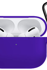 Nomfy Hoesje Geschikt voor Airpods Pro Hoesje Siliconen Case Hoes - Hoesje Geschikt voor Apple Airpods Pro Case - Donkerblauw - 2 PACK