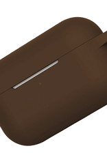 Nomfy Hoesje Geschikt voor Airpods Pro Hoesje Siliconen Case Hoes - Hoesje Geschikt voor Apple Airpods Pro Case - Bruin - 2 PACK