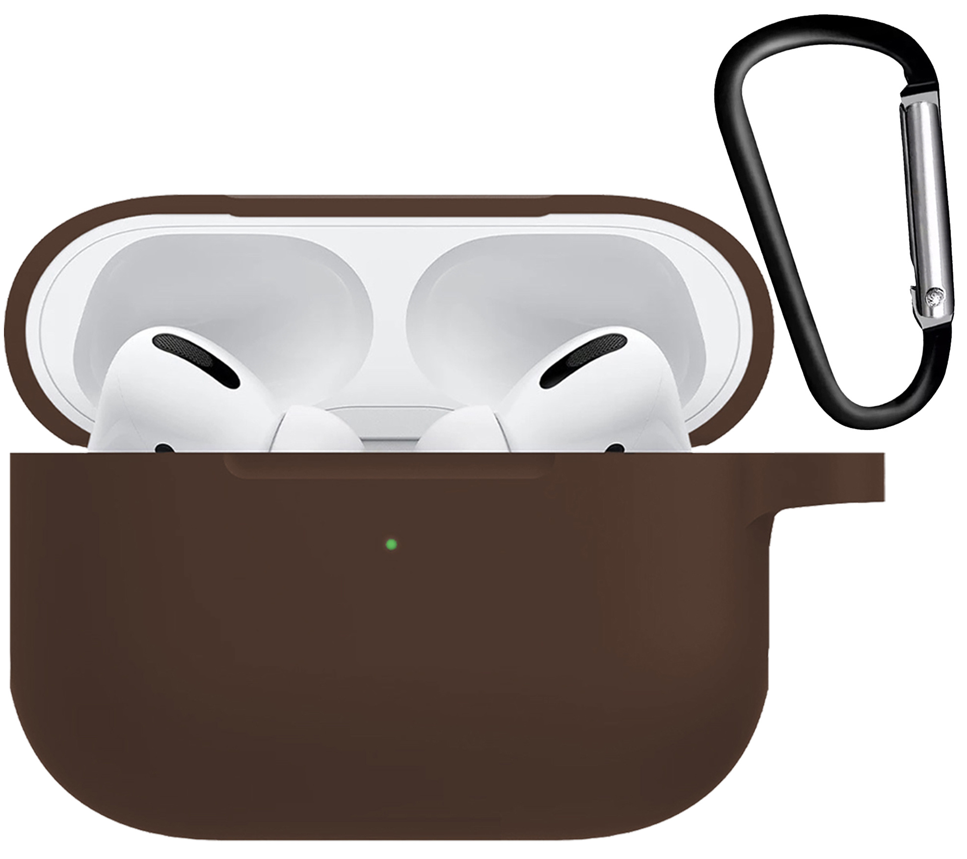 Nomfy Hoesje Geschikt voor Airpods Pro Hoesje Siliconen Case Hoes - Hoesje Geschikt voor Apple Airpods Pro Case - Bruin - 2 PACK
