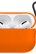 Nomfy Hoesje Geschikt voor Airpods Pro Hoesje Siliconen Case Hoes - Hoesje Geschikt voor Apple Airpods Pro Case - Oranje