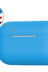 Nomfy Hoesje Geschikt voor Airpods Pro Hoesje Siliconen Case Hoes - Hoesje Geschikt voor Apple Airpods Pro Case - Lichtblauw