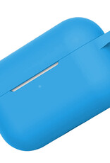 Nomfy Hoesje Geschikt voor Airpods Pro Hoesje Siliconen Case Hoes - Hoesje Geschikt voor Apple Airpods Pro Case - Lichtblauw