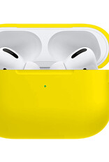 Nomfy Hoesje Geschikt voor Airpods Pro Hoesje Siliconen Case Hoes - Hoesje Geschikt voor Apple Airpods Pro Case - Geel