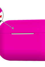 Nomfy Hoesje Geschikt voor Airpods Pro Hoesje Siliconen Case Hoes - Hoesje Geschikt voor Apple Airpods Pro Case - Donkerroze