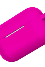 Nomfy Hoesje Geschikt voor Airpods Pro Hoesje Siliconen Case Hoes - Hoesje Geschikt voor Apple Airpods Pro Case - Donkerroze