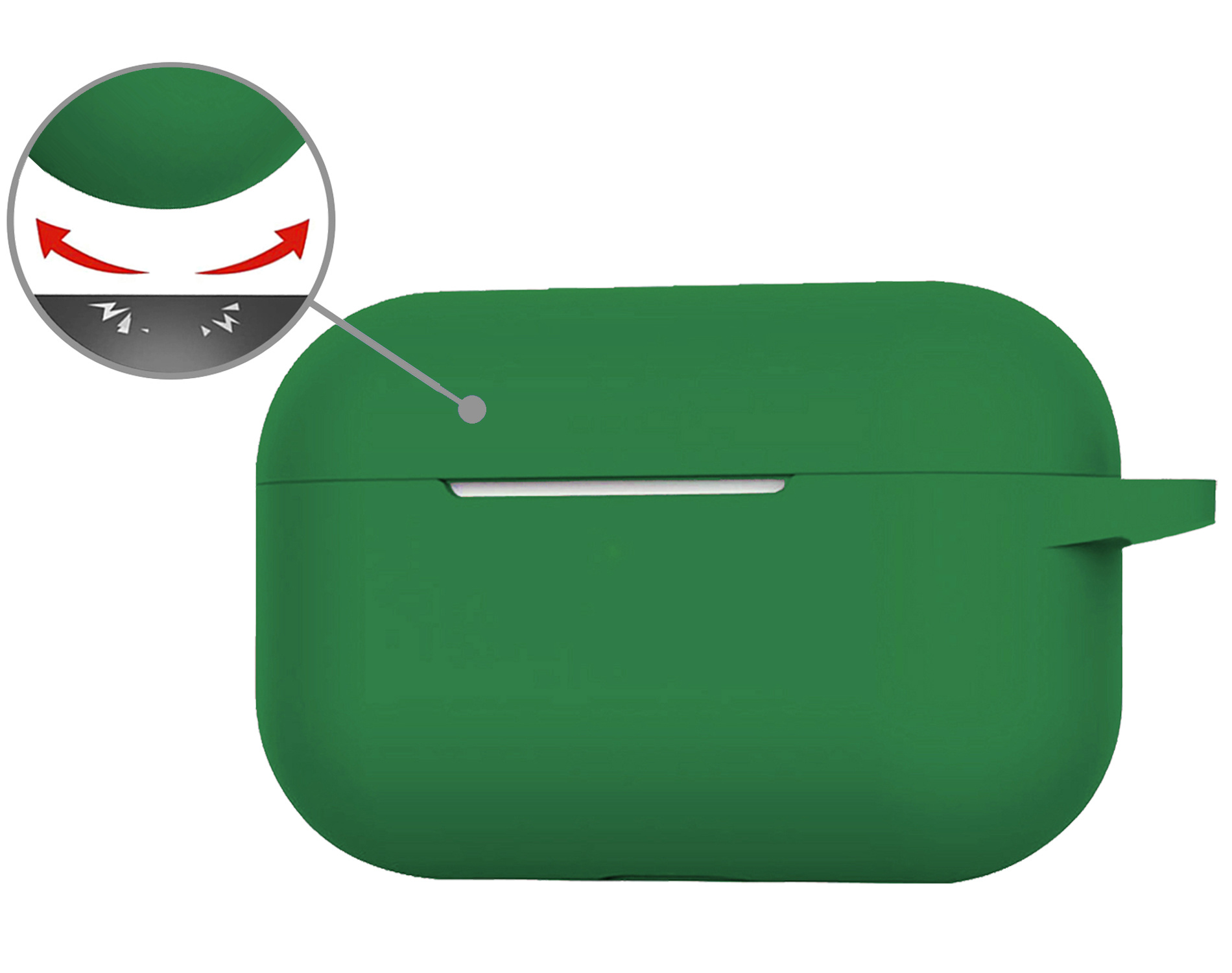 Nomfy Hoesje Geschikt voor Airpods Pro Hoesje Siliconen Case Hoes - Hoesje Geschikt voor Apple Airpods Pro Case - Donkergroen