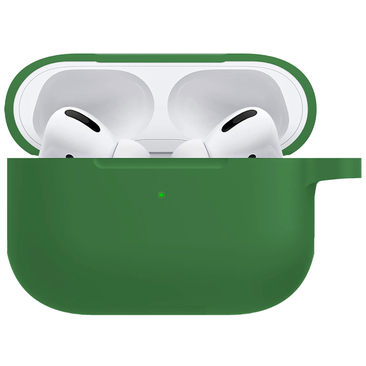 Nomfy Hoesje Geschikt voor Airpods Pro Hoesje Siliconen Case Hoes - Hoesje Geschikt voor Apple Airpods Pro Case - Donkergroen