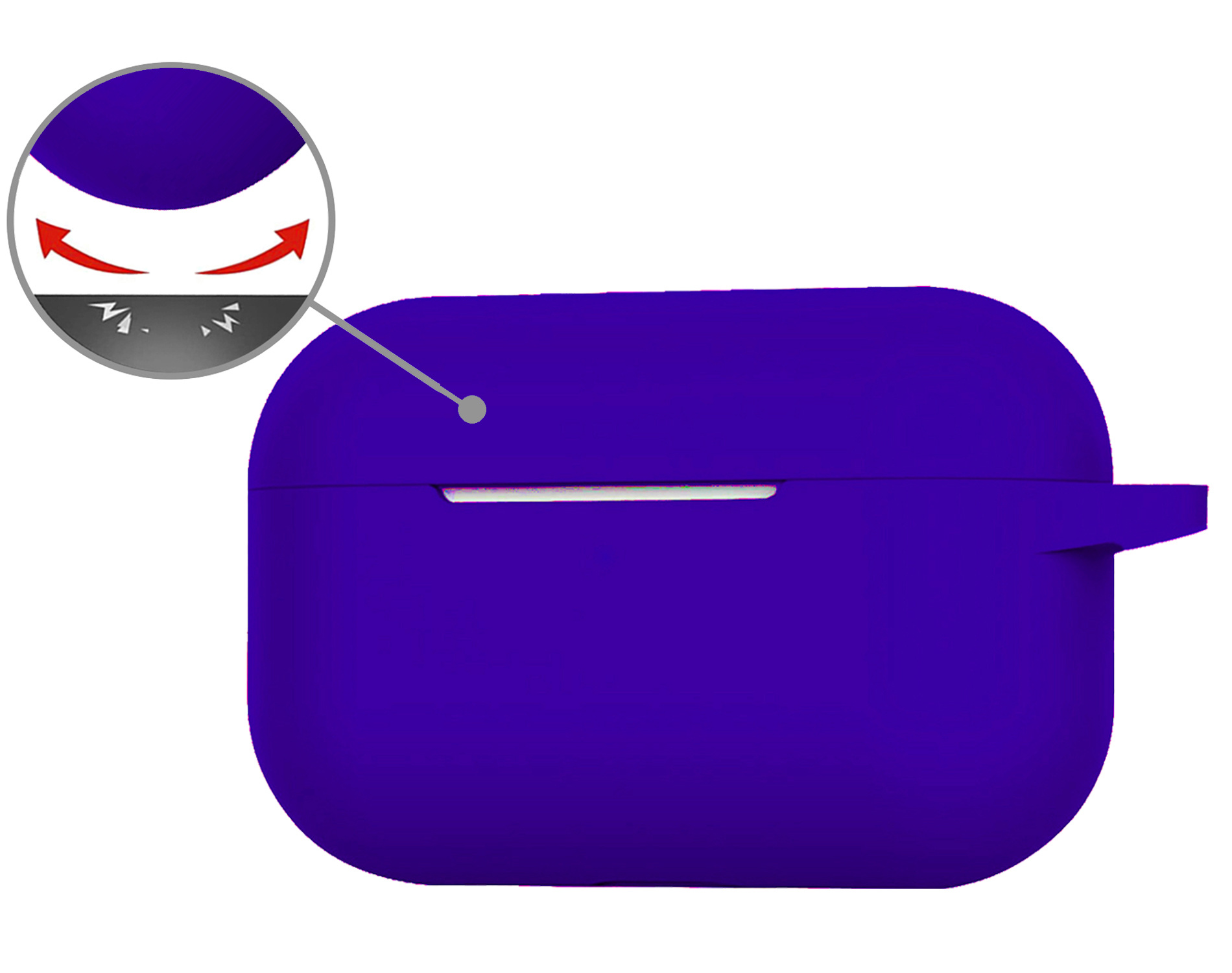 Nomfy Hoesje Geschikt voor Airpods Pro Hoesje Siliconen Case Hoes - Hoesje Geschikt voor Apple Airpods Pro Case - Donkerblauw