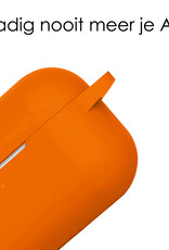 NoXx Hoes Geschikt voor Airpods Pro Hoesje Cover Silicone Case Hoes - Oranje - 2x