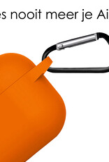 NoXx Hoes Geschikt voor Airpods Pro Hoesje Cover Silicone Case Hoes - Oranje - 2x
