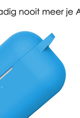 NoXx Hoes Geschikt voor Airpods Pro Hoesje Cover Silicone Case Hoes - Lichtblauw - 2x