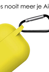 NoXx Hoes Geschikt voor Airpods Pro Hoesje Cover Silicone Case Hoes - Geel - 2x