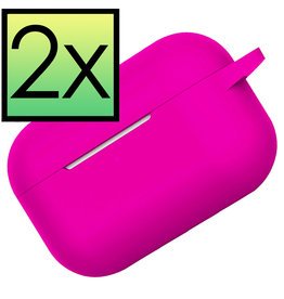 NoXx NoXx AirPods Pro Hoesje - Donkerroze - 2 PACK