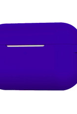 NoXx Hoes Geschikt voor Airpods Pro Hoesje Cover Silicone Case Hoes - Donkerblauw - 2x