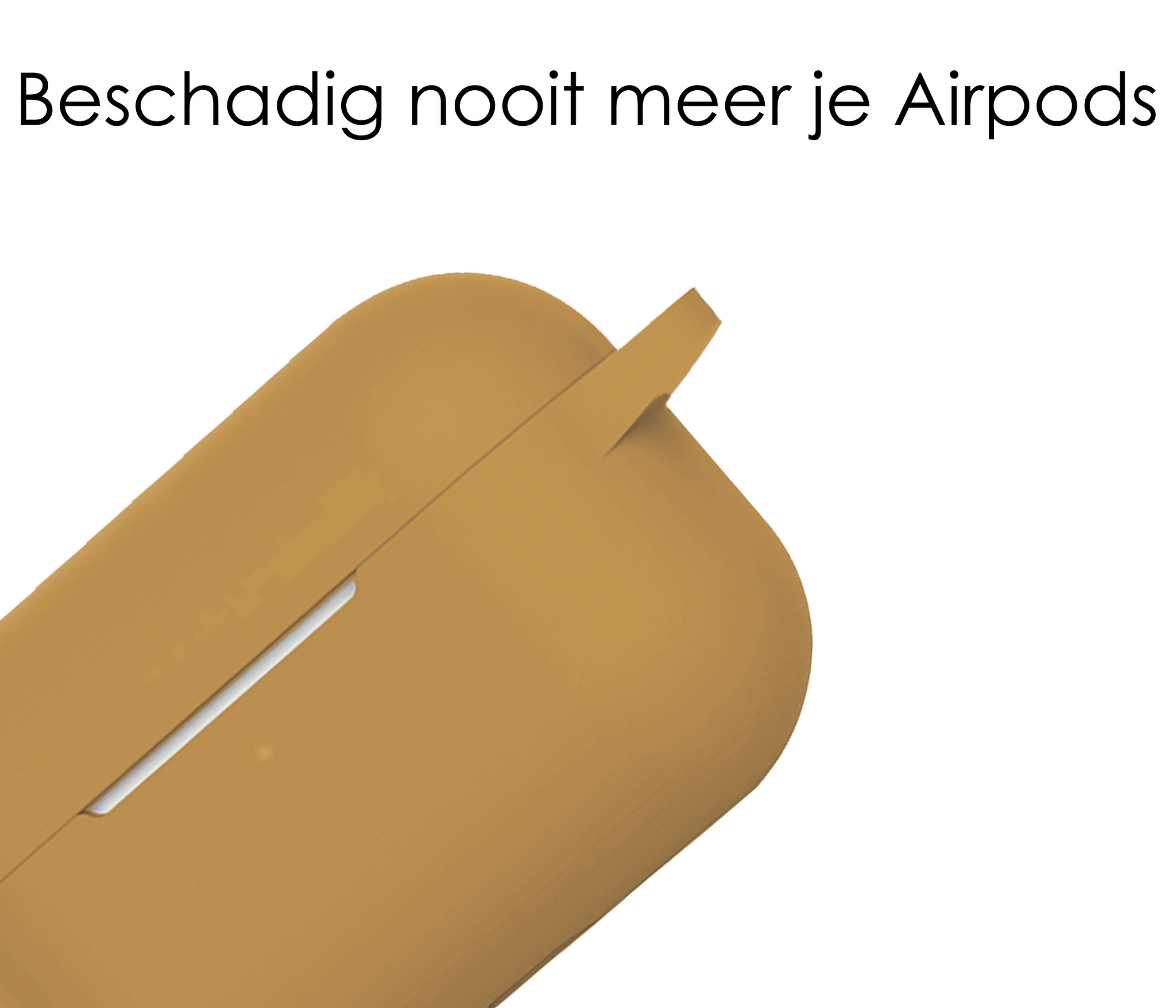 NoXx Hoes Geschikt voor Airpods Pro Hoesje Cover Silicone Case Hoes - Cognac - 2x
