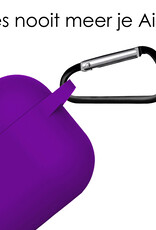 NoXx Hoes Geschikt voor Airpods Pro Hoesje Cover Silicone Case Hoes - Paars