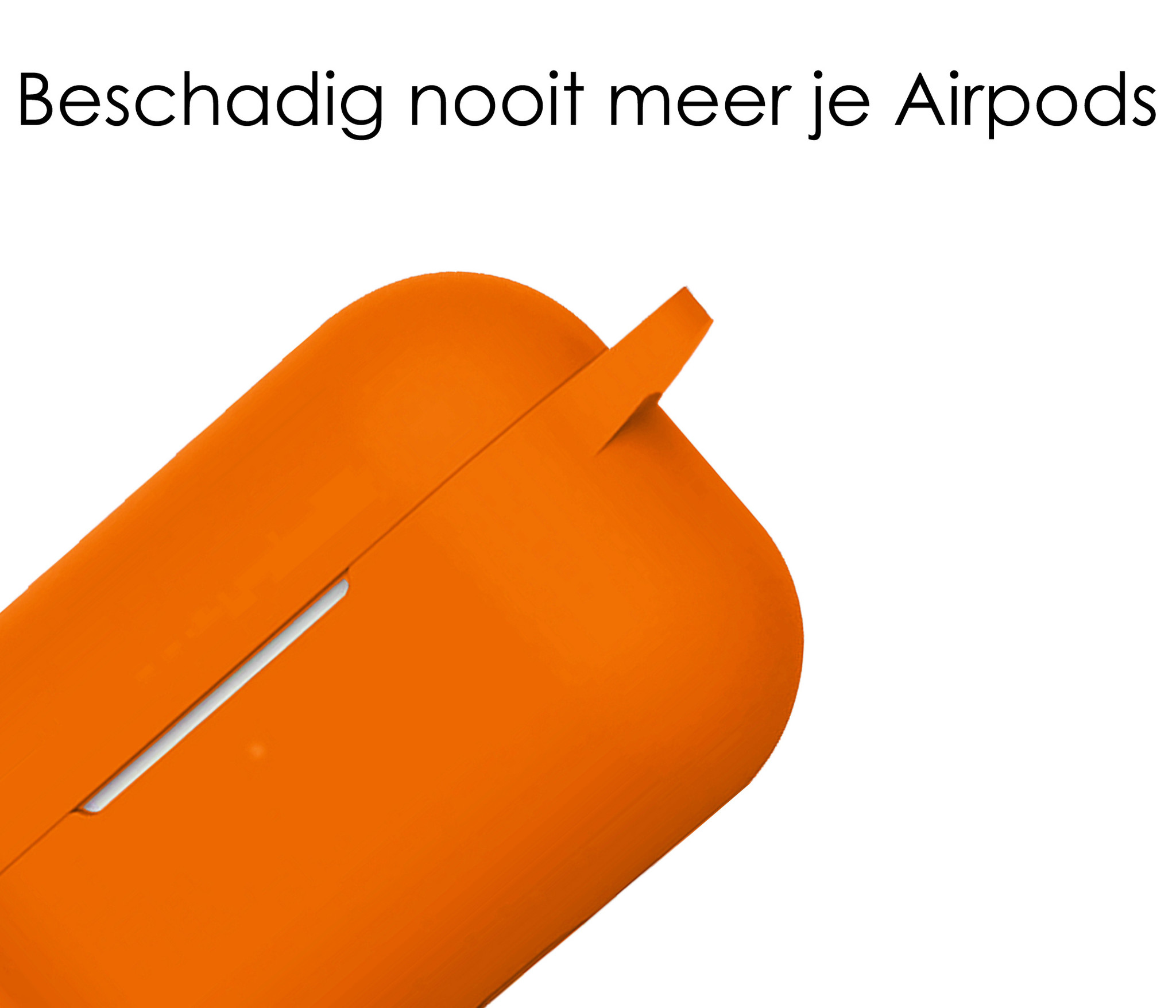 NoXx Hoes Geschikt voor Airpods Pro Hoesje Cover Silicone Case Hoes - Oranje