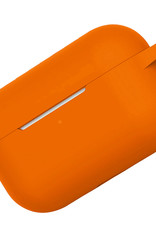 NoXx Hoes Geschikt voor Airpods Pro Hoesje Cover Silicone Case Hoes - Oranje